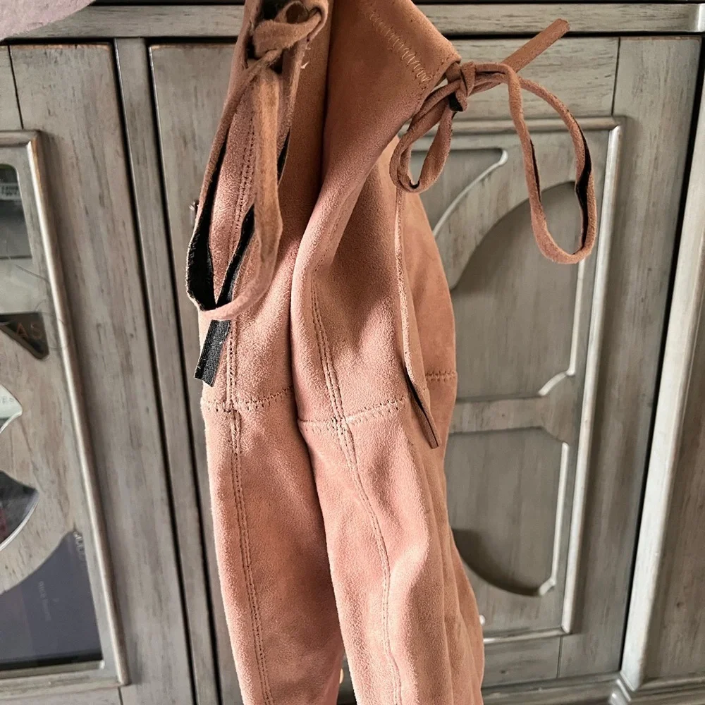 Catherine Malandrino Boots Womens Size 7 Faux Suede Over The Knee Dusty Pink